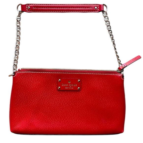 kate spade Handbags - NEW kate spade Red Leather Chain Strap purse baddie designer date night upscale
